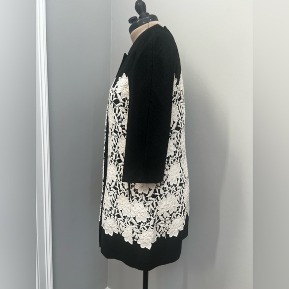 New Kate Spade Madison Avenue Collection Silk Lace Coat Black White Box Stunning - Picture 3 of 10